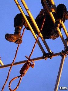 Gallows being prepared