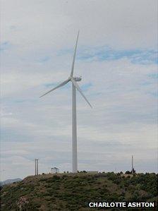 Wind turbine on outskirts of Lisbon