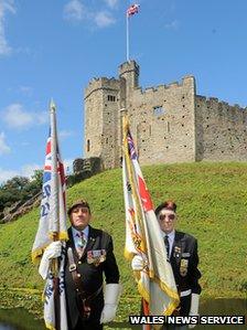 Servicemen at Cardiff Castle