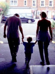 Family in silhouette