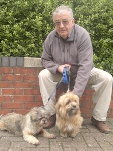 Garry White and Toffee (left) and Tiny