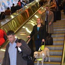 Theresa Robberts with guide dog Rikki