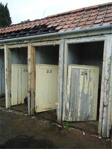 Changing rooms at the lido