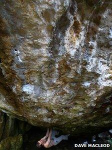 Dave MacLeod climbing new line on Raasay