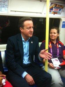 Prime Minister David Cameron on the Tube