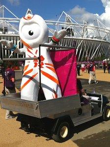 Wenlock outside the Olympic Stadium