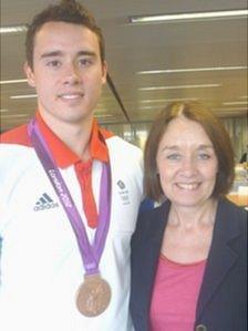 Kristian Thomas with his mother, Cath