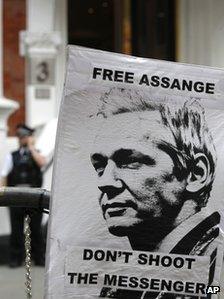 A pro-Assange poster