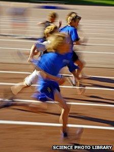 School children running