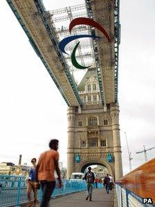 The Agitos on Tower Bridge, ahead of their official unveiling