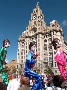 Beatles puppets at the festival in 2005