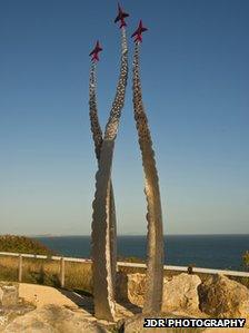 Red Arrows memorial sculpture in Bournemouth