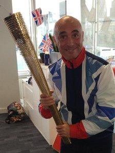 Tony with the Olympic torch