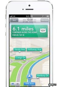 iPhone 5 with map