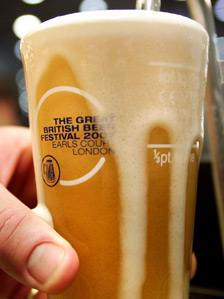 A pint of real ale being poured