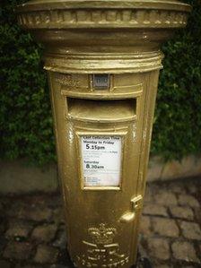 Gold post box