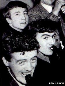 Sam Leach (bottom) with John Lennon (top) and George Harrison