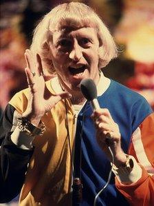 Jimmy Savile on Top of the Pops in 1975