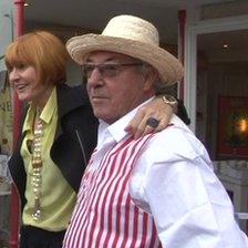 Mary Portas with the owner of Kiss Me Quick in Margate