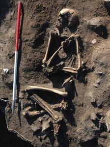 Skeleton found at Llanbedrgoch, Anglesey