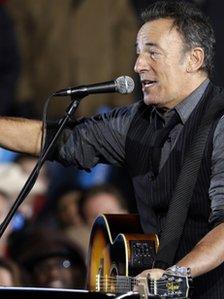 Bruce Springsteen at the final Obama rally in Iowa