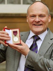 Leader of Southampton Council Royston Smith with his George Medal