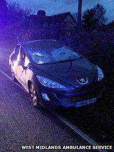 Car hit by tree in Nuneaton