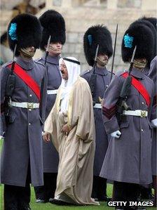 The emir inspects the guard of honour