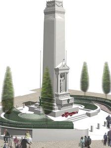 An artist impression of how Preston cenotaph will look