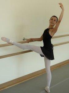 Tala Lee-Turton dancing at the Bolshoi Ballet Academy