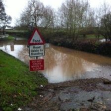 Brook by Kempsey church