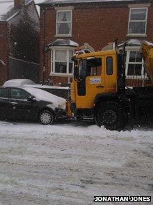 Gritting truck hits car in Halesowen