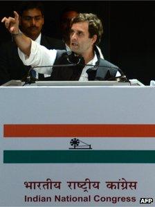 Rahul Gandhi delivers his first speech as Congress party Vice-President during the Congress party leadership conclave in Jaipur on January 20, 2013.