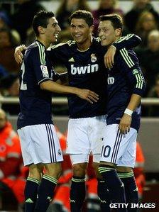 Real Madrid players celebrate