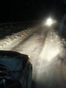 Car trapped in snow