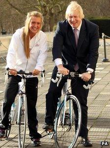 Boris Johnson with Laura Trott