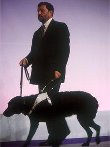 David Blunkett and his guide dog