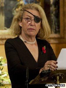 Marie Colvin during at service commemorating journalists, cameramen and support staff who have died in war zones, November 2010