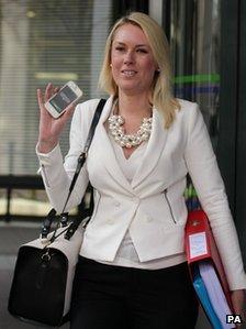 Stella English arriving at tribunal