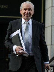 Lord Sugar leaving tribunal