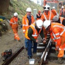 Final piece of track being laid for Bluebell Railway northern extension