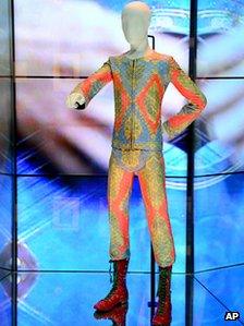 One of David Bowie's costumes on show at the V&A Museum in London