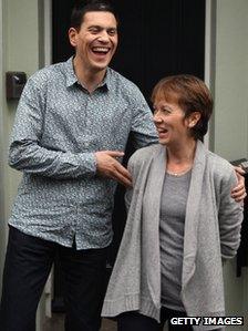 David Miliband with wife Louise Shackelton