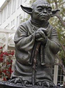 Yoda statue outside Lucasfilm's San Francisco offices