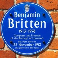 Benjamin Britten plaque, Lowestoft