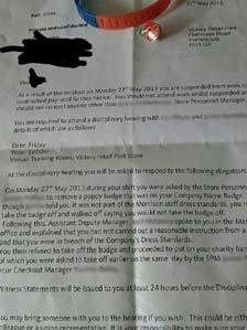 Morrisons Facebook suspension letter