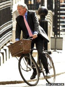 Andrew Mitchell on bike