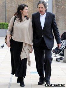 Nigella Lawson and Charles Saatchi visit the Saatchi Gallery in London in April 2009