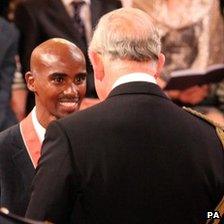 Mo Farah and Prince Charles