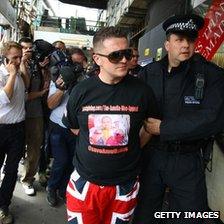 Tommy Robinson arrested in east London